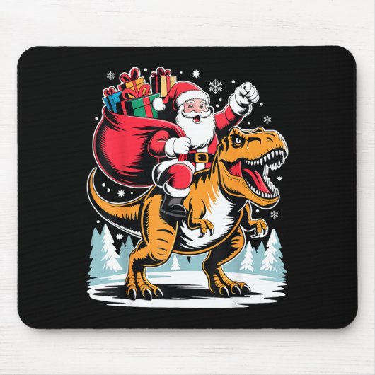 Santa Riding Dinosaur T Rex Christmas Boys Xmas  Muismat (Voorkant)
