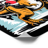 Santa Riding Dinosaur T Rex Christmas Boys Xmas Poster (Hoek)