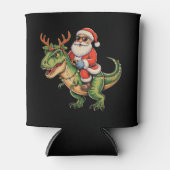 Santa Riding Dinosaur T Rex Christmas Retro Xmas Blikjeskoeler (Voorkant)