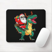Santa Riding Dinosaur T Rex Funny Christmas Kids B Muismat (Met muis)