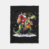 Santa Riding Dinosaur T Rex kerstjongens Man Xma Fleece Deken (Voorkant)