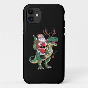 Santa Riding Dinosaur T-Rex Kerstmis Squad Case-Mate iPhone Case