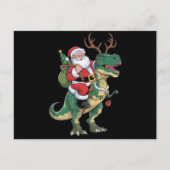 Santa Riding Dinosaur T-Rex Kerstmis Squad Feestdagenkaart (Voorkant)