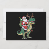 Santa Riding Dinosaur T-Rex Kerstmis Squad Feestdagenkaart (Voorkant)