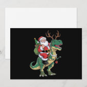 Santa Riding Dinosaur T-Rex Kerstmis Squad Feestdagenkaart (Voorkant / Achterkant)