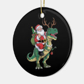 Santa Riding Dinosaur T-Rex Kerstmis Squad Keramisch Ornament (Links)