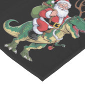 Santa Riding Dinosaur T-Rex Kerstmis Squad Korte Tafelloper (Hoek)