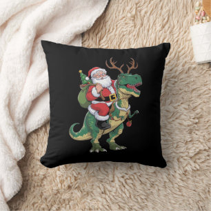 Santa Riding Dinosaur T-Rex Kerstmis Squad Kussen