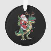 Santa Riding Dinosaur T-Rex Kerstmis Squad Ornament (voorkant)