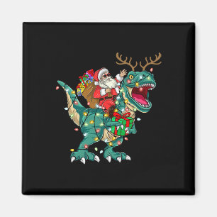 Santa Riding Dinosaur Trex Herten Kinder Jongens M Magneet
