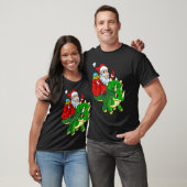 Santa Riding Dinosaur Triceratops Dino Christmas B T-shirt (Unisex)