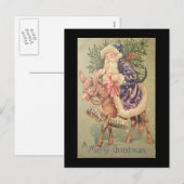 Santa Riding Donkey Feestdagenkaart (Voorkant / Achterkant)