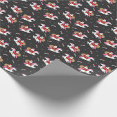 Santa Riding een schattige kerstkool uit Unicorn Cadeaupapier (Hoek)