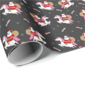 Santa Riding een schattige kerstkool uit Unicorn Cadeaupapier (Rol Hoek)