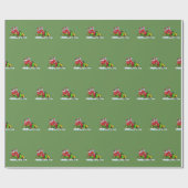 Santa Riding een Snowmobile kerstinpakpapier Cadeaupapier (Vlak)