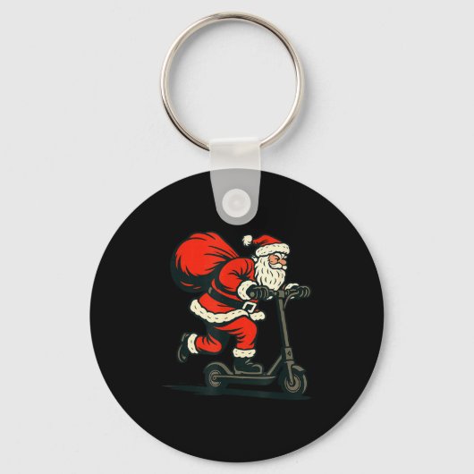 Santa Riding Electric Scooter Sleutelhanger (Voorkant)