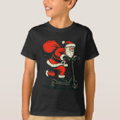 Santa Riding Electric Scooter  T-shirt (Voorkant)