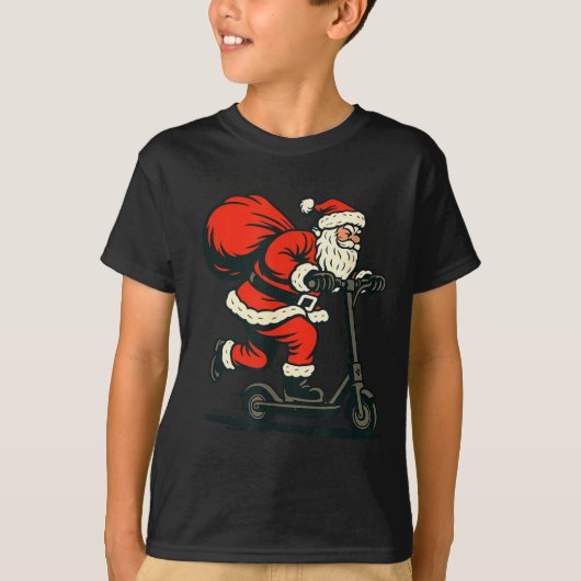 Santa Riding Electric Scooter  T-shirt (Voorkant)