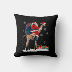 Santa Riding Giraffe Kerstmis Pyjama Santa Lover Kussen