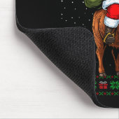 Santa Riding Highland Cow Ugly Christmas Sweater  Muismat (Hoek)