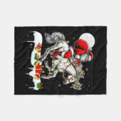 Santa Riding Horse Rendier Xmas Boerderij Dierenvr Fleece Deken (Voorkant (Horizontaal))