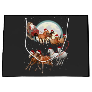 Santa Riding Horses Horse Sleigh Equestrian Groot Cadeauzakje