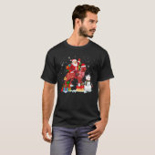 Santa Riding Irish Setter Kerstman Pajama T-shirt (Voorkant volledig)