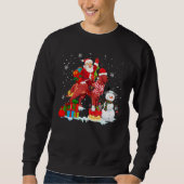 Santa Riding Irish Setter Kerstman Pajama Trui (Voorkant)