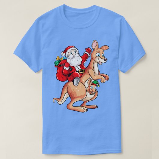 Santa Riding Kangoeroe Australische Kerstmis T-shirt (Design voorkant)