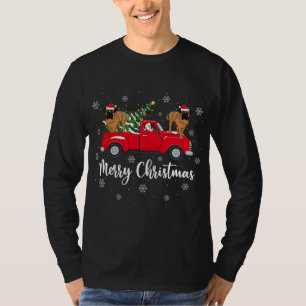 Santa Riding kerstboom Truck Bullmastiff Dog T-shirt