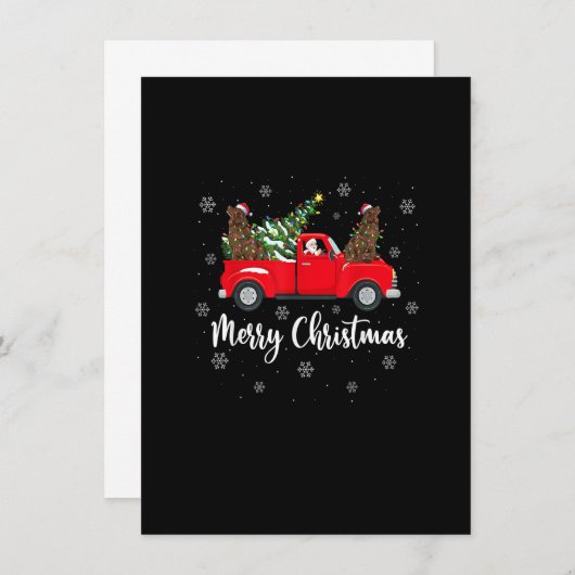 Santa Riding kerstboom Truck Newfoundland Dog Kaart (Voorkant / Achterkant)