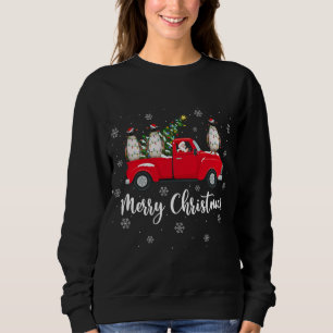 Santa Riding Kerstboom Truck Pinguïn Vogel Chr Trui