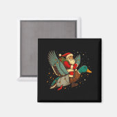 Santa Riding Mallard Duck Funny Christmas Holiday Magneet (Voorkant / Achterkant)