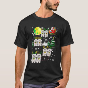 Santa Riding Maltese Sleigh Kerstmis Maltese Rein T-shirt