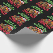 Santa Riding Monster Vrachtwagen Hebben Monster Ke Cadeaupapier (Hoek)