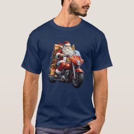 Santa Riding Moto: Kerstcadeau idee T-shirt
