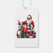 Santa Riding Motorcycle Cadeaulabel (Voorkant)