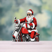 Santa Riding-motorfiets Acryl Bord