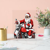 Santa Riding-motorfiets Acryl Bord