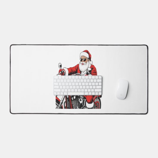 Santa Riding-motorfiets Bureaumat (Keyboard & Muis)