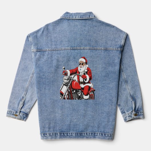 Santa Riding-motorfiets Denim Jacket (Achterkant)