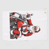 Santa Riding-motorfiets Golfhanddoek (Horizontaal)