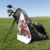 Santa Riding-motorfiets Golfhanddoek (Groen)