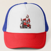 Santa Riding-motorfiets Trucker Pet (Voorkant)