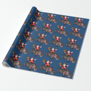 Santa Riding op Hippo Cadeaupapier