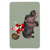 Santa Riding op Hippo Magneet (Verticaal)