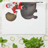 Santa Riding op Hippo Theedoek (Gevouwen)