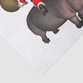Santa Riding op Hippo Tissuepapier (Detail)