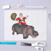 Santa Riding op Hippo Tissuepapier (Craft)