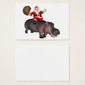 Santa Riding op Hippo Visitekaartje (Voorkant /achterkant)